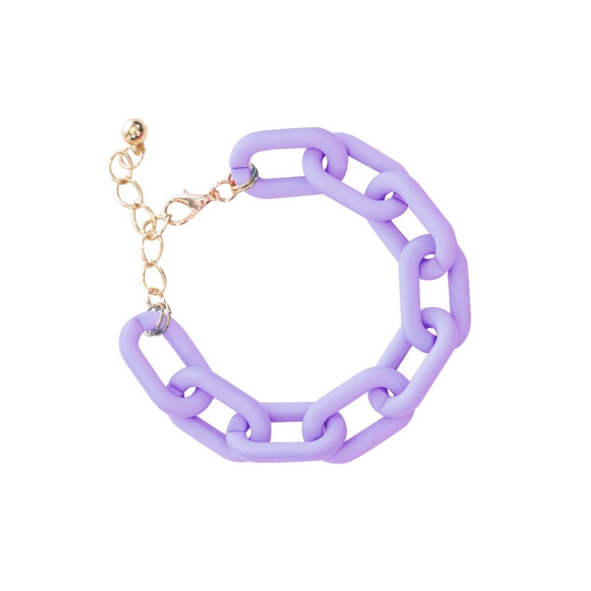 Lavender Rubber Coated Chain Bracelet