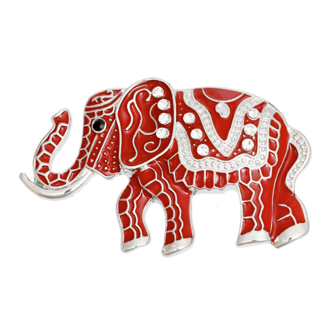 Brooch DST Red Elephant Tribal Pin for Women