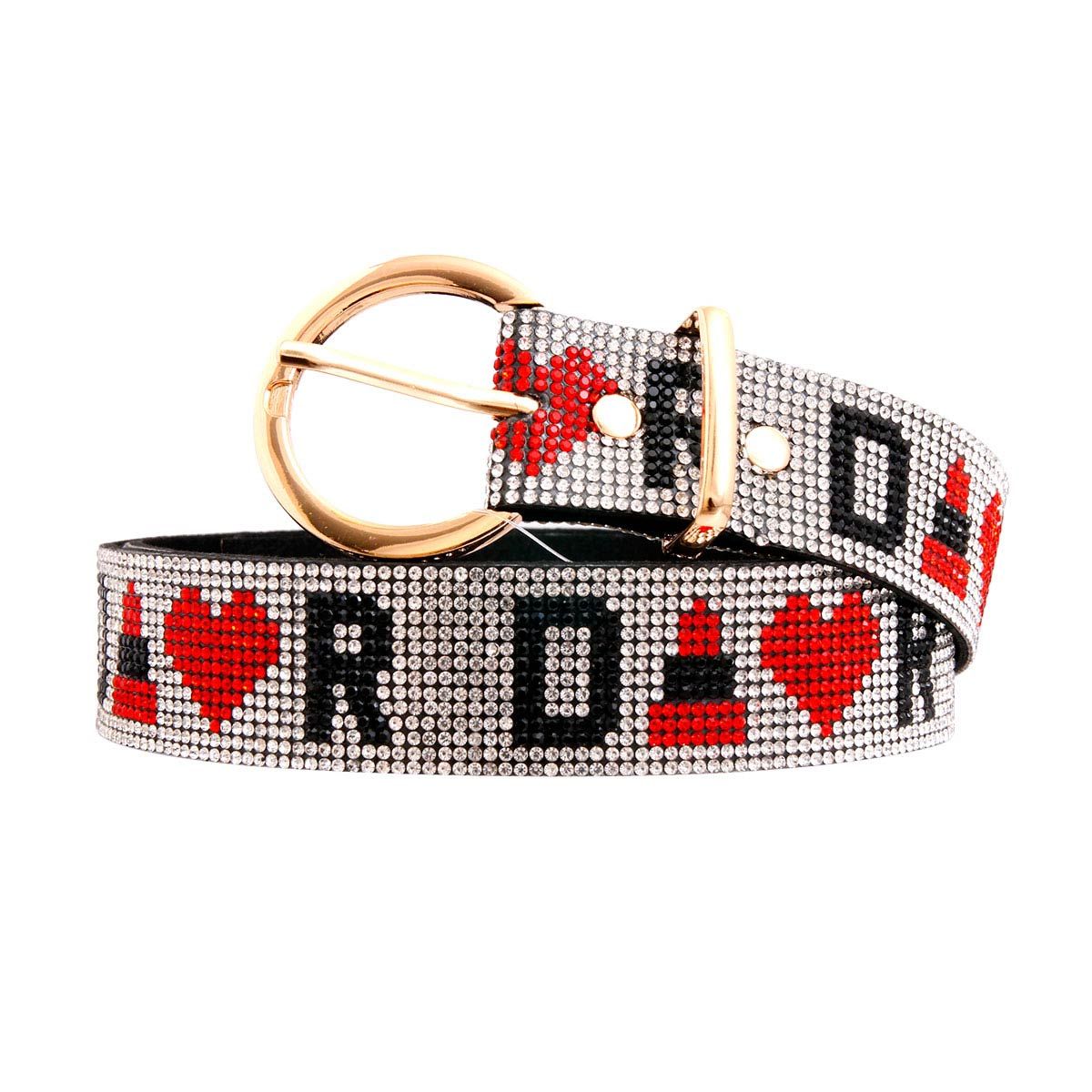 Ravishing Rhinestone Red Belt - Bespoke Inspired