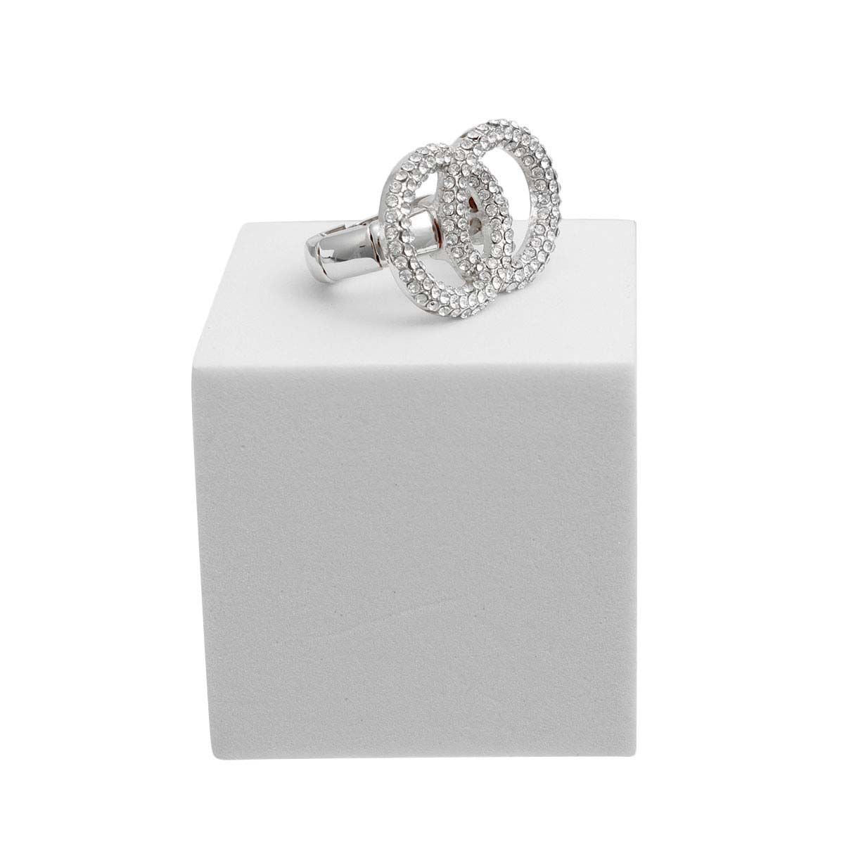 Silver Pave Infinity Link Ring