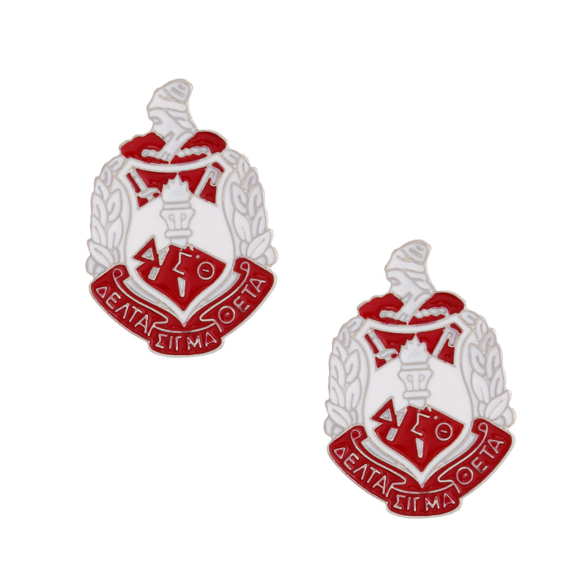 Red White Crest DST Studs|1.35 x 1 inches