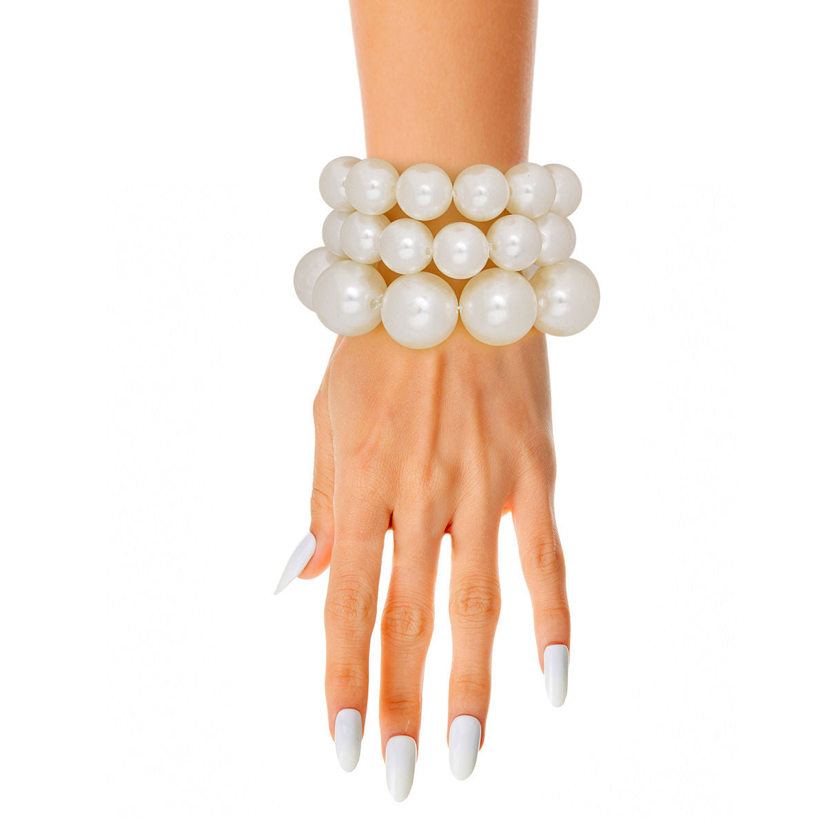 Bracelets Jumbo Cream Pearl Stretch Set for Women