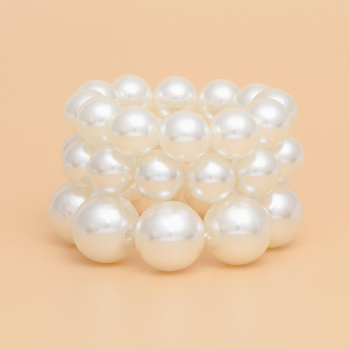 Bracelets Jumbo Cream Pearl Stretch Set for Women