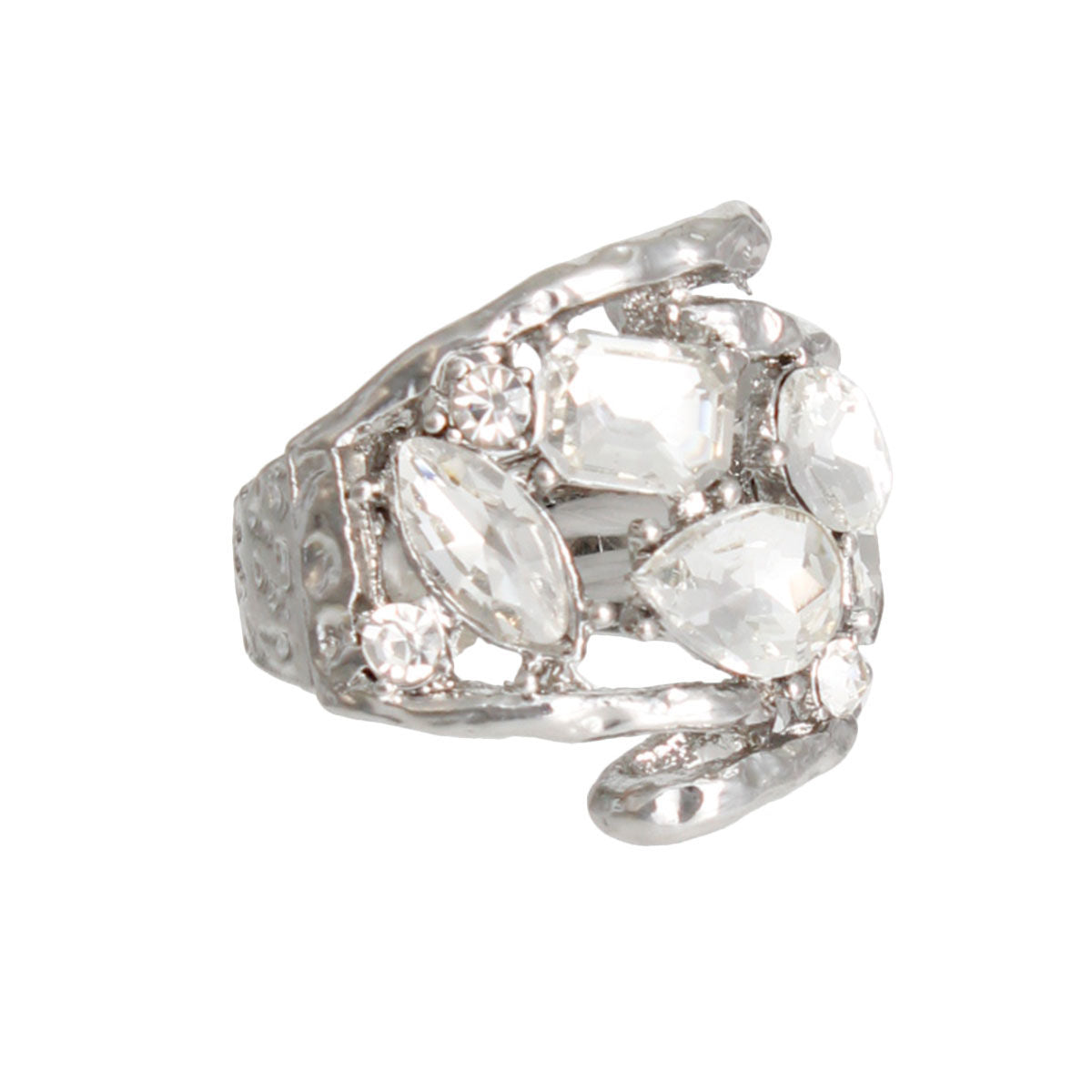 Silver Loop Crystal Ring