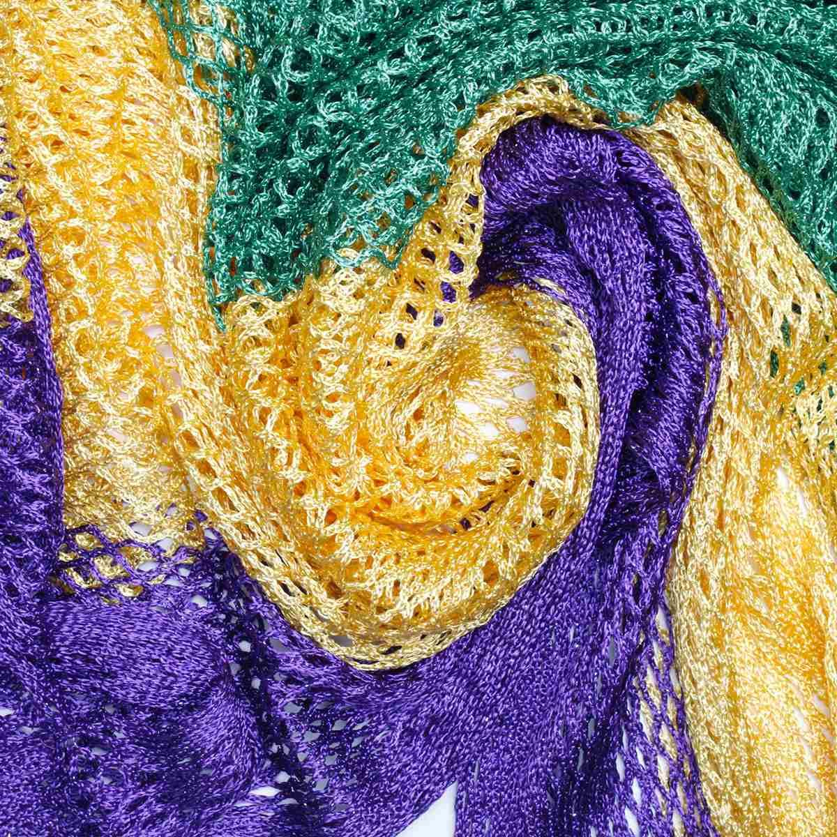 Kimono Lurex Stripe Purple Gold Green Fringe
