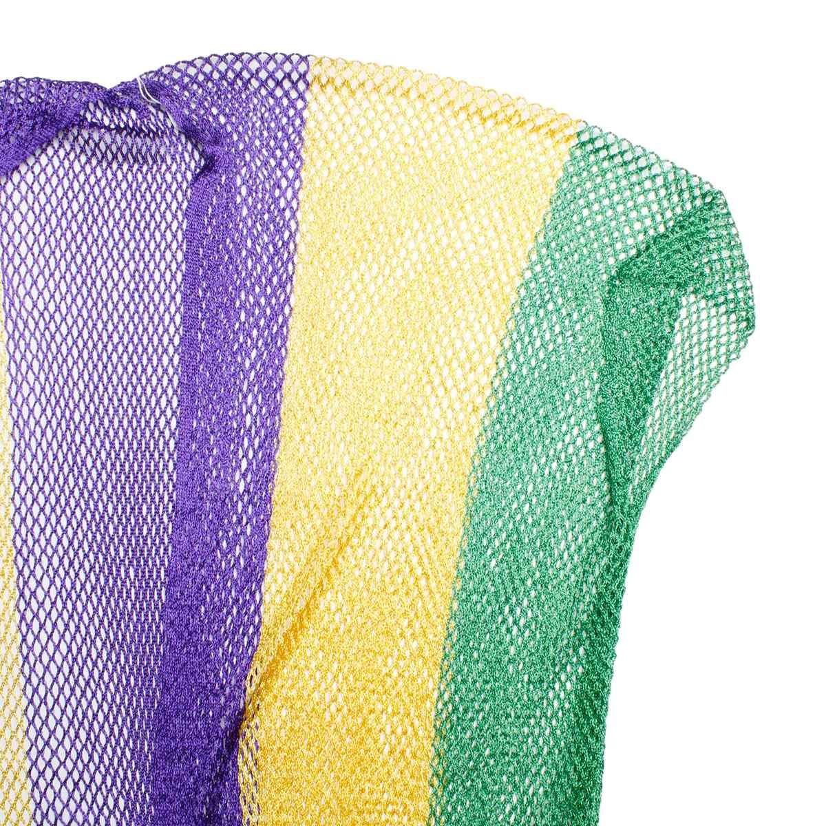 Kimono Lurex Stripe Purple Gold Green Fringe