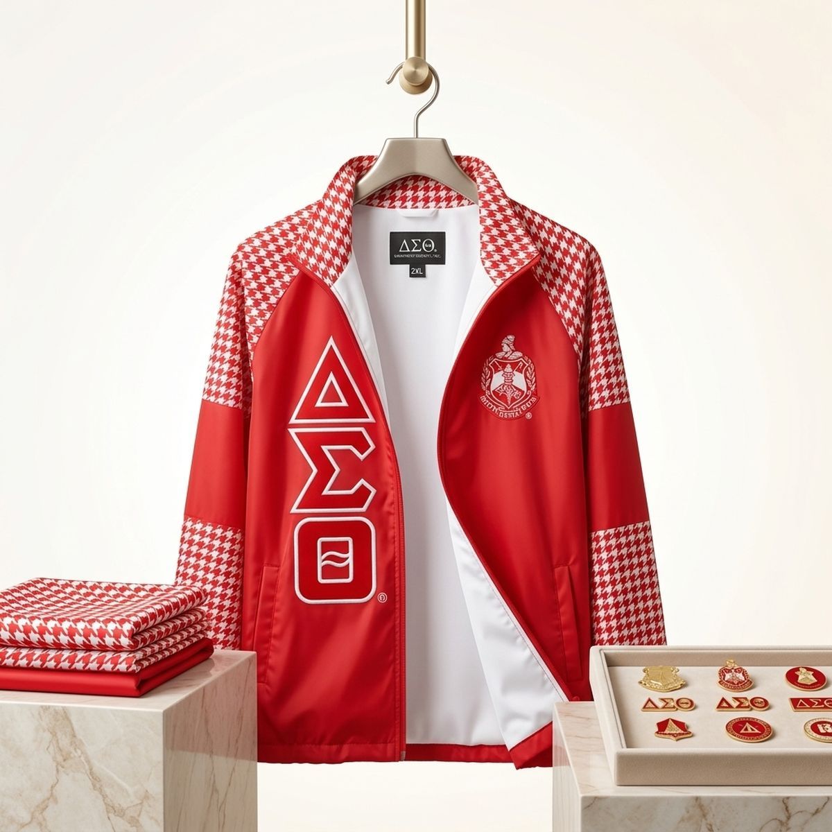 DST Greek Apparel 4XL Red Windbreaker Jacket