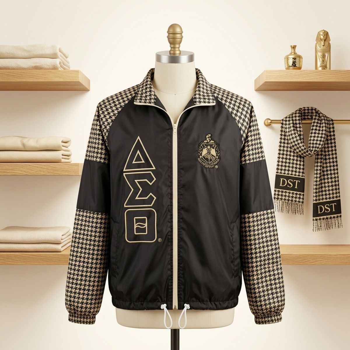DST Greek Apparel 4XL Black Windbreaker Jacket