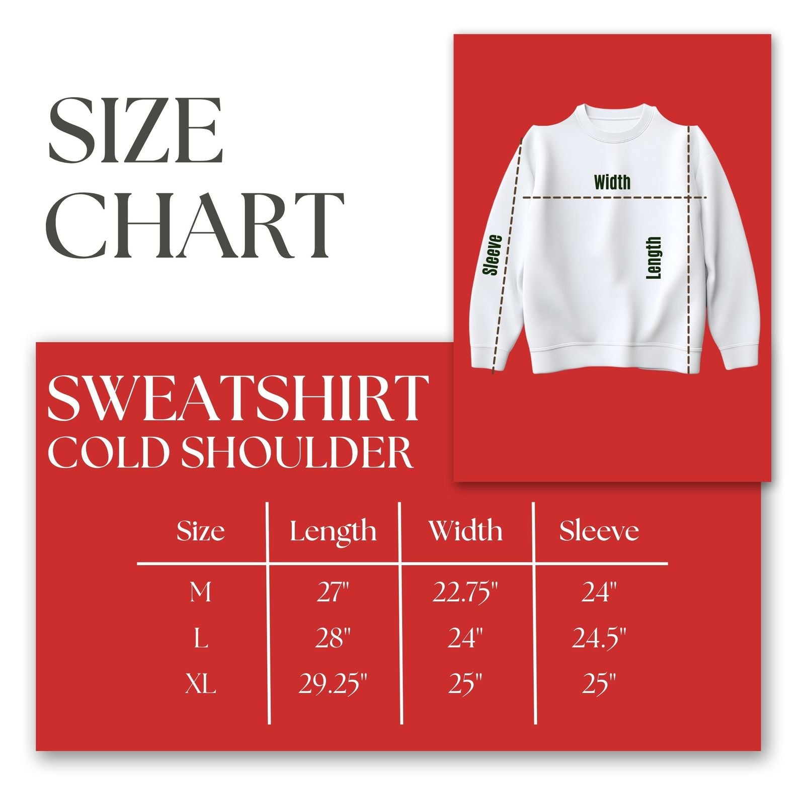 DST Greek Merch L Red Cold Shoulder Sweatshirt
