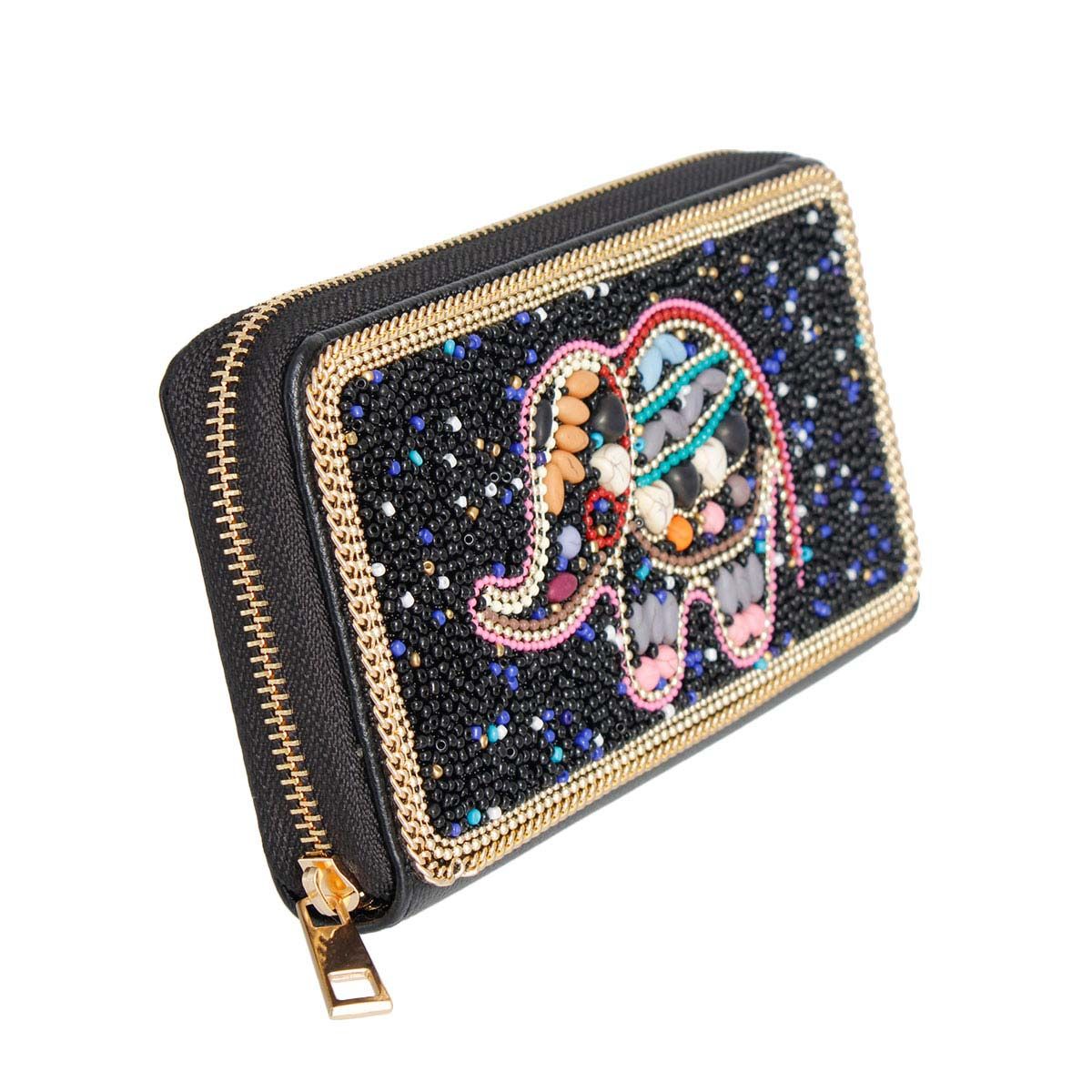 Elephant Beaded Wallet