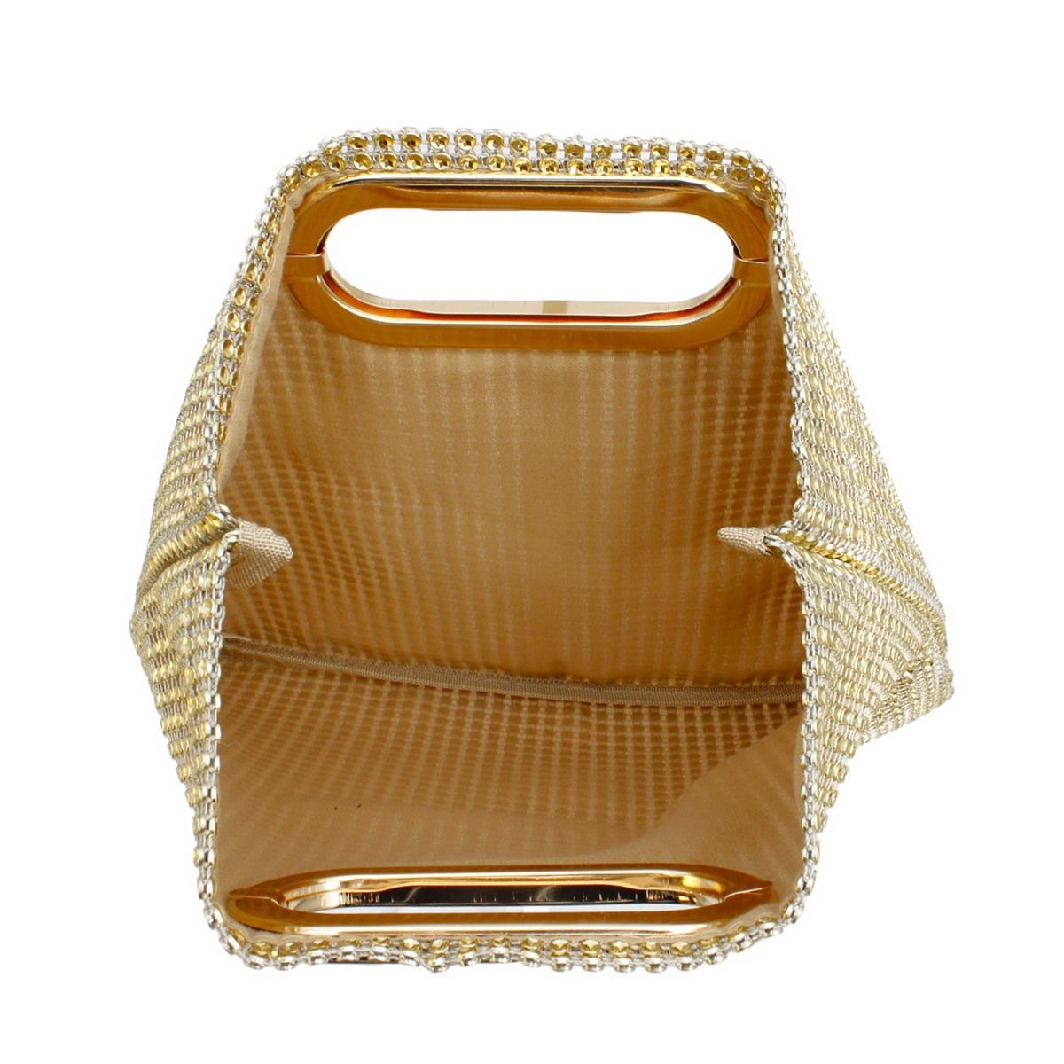 Handbag Gold Rhinestone Mesh Square Clutch Women