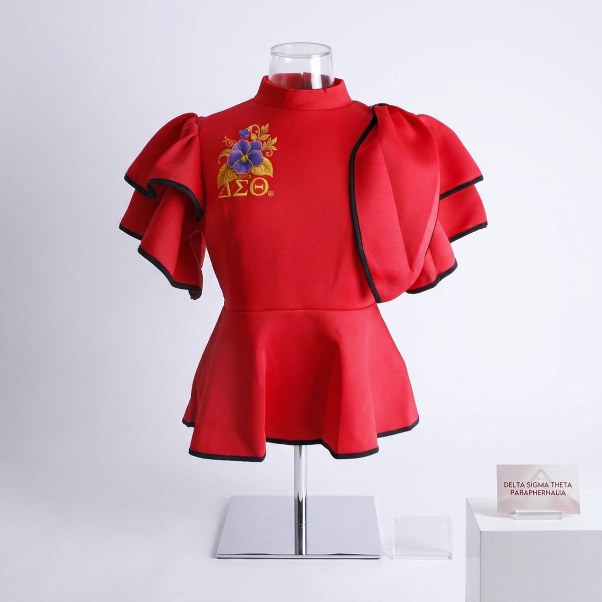 DST Red X-Large Violet Peplum Top