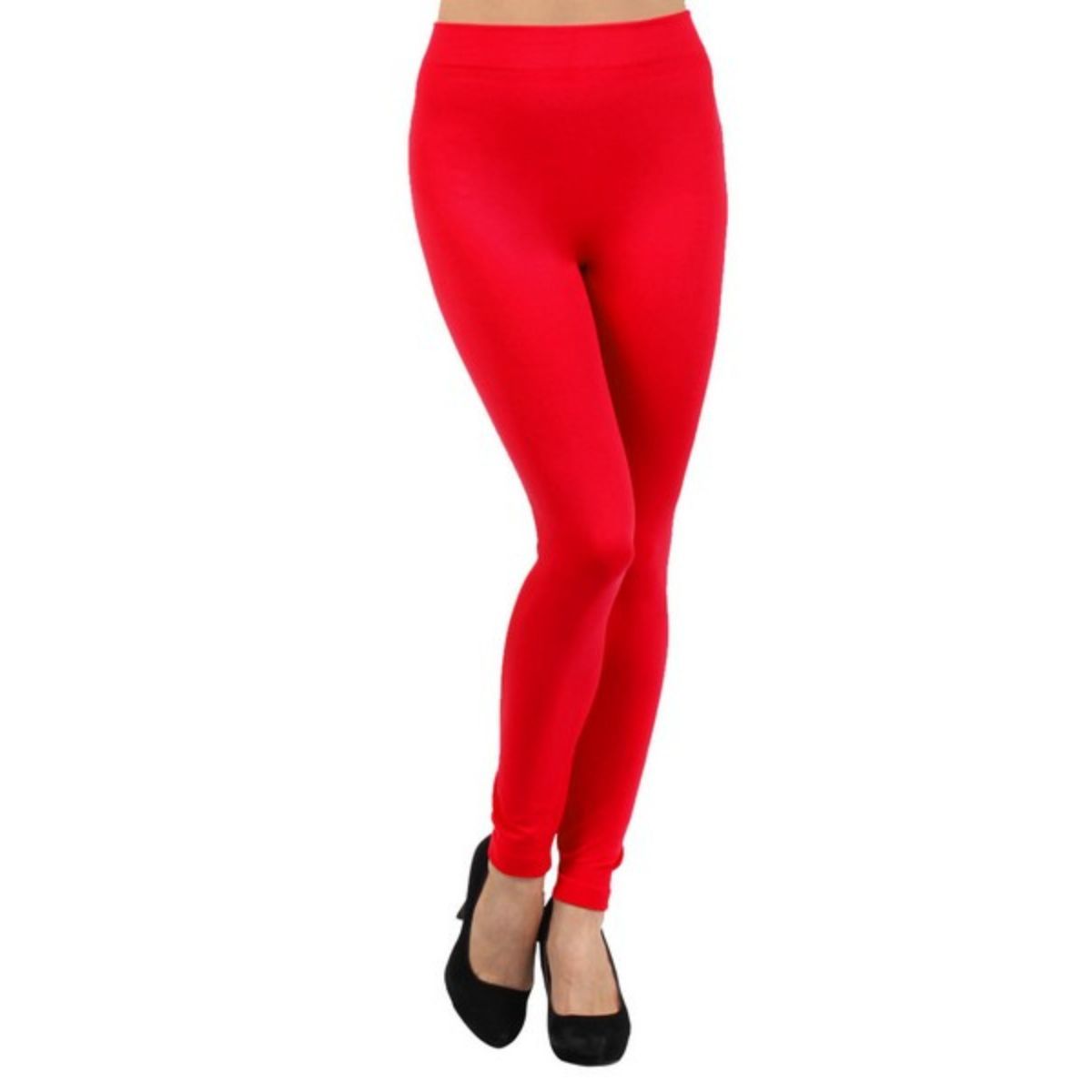 Red Fleece Lined Leggings-Waist 25