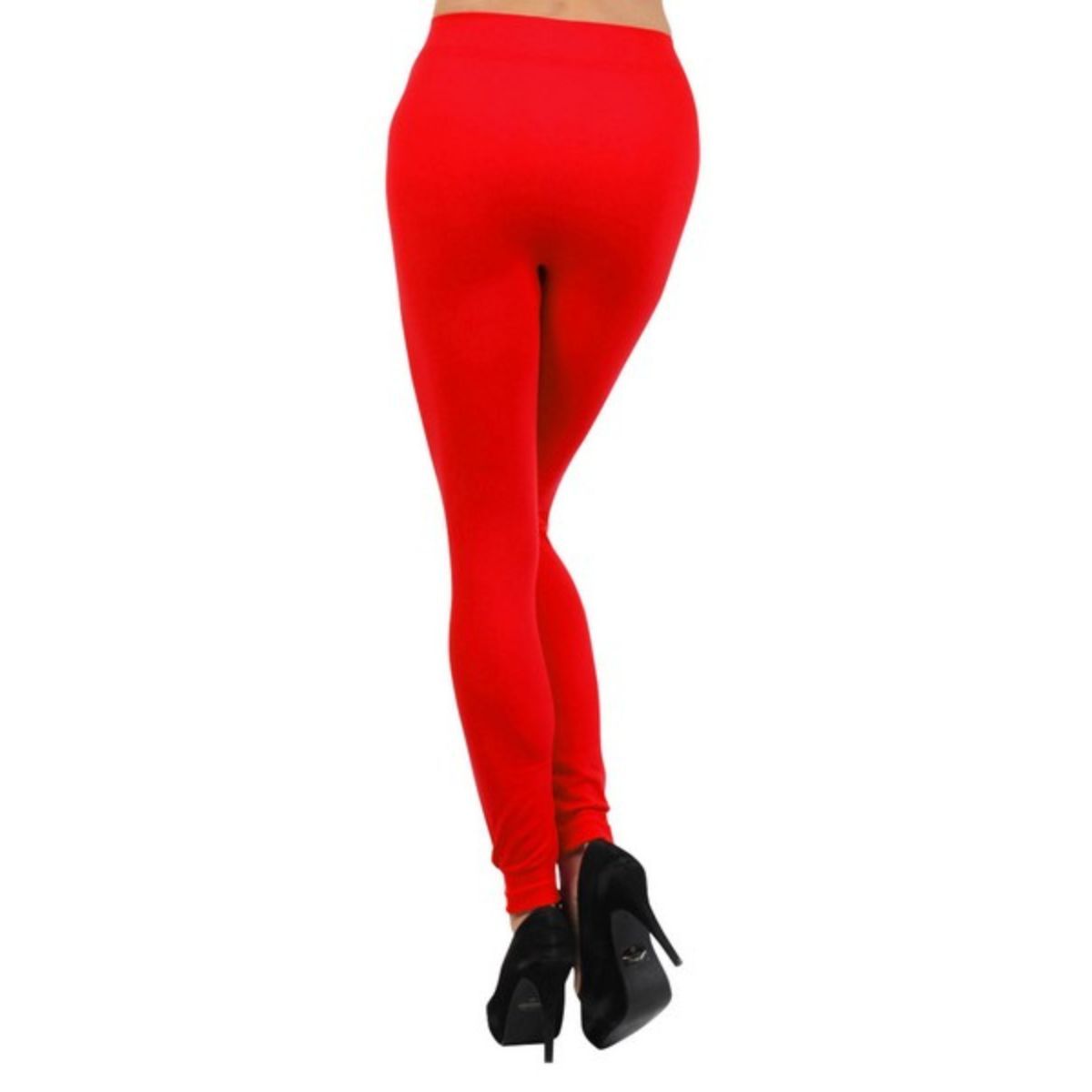 Red Fleece Lined Leggings-Waist 25