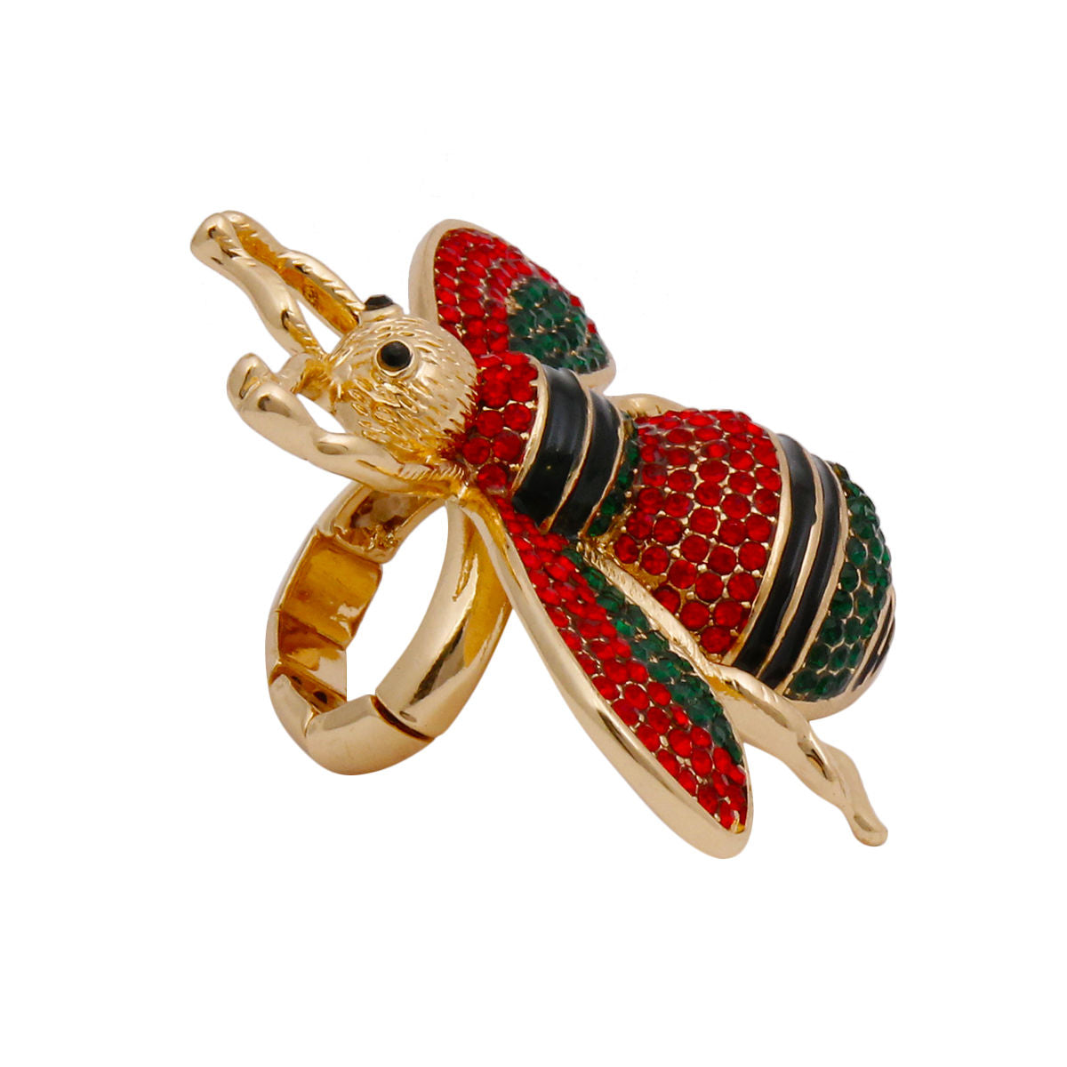 Buzzworthy Bling: Rhinestone Bee Stretch Ring