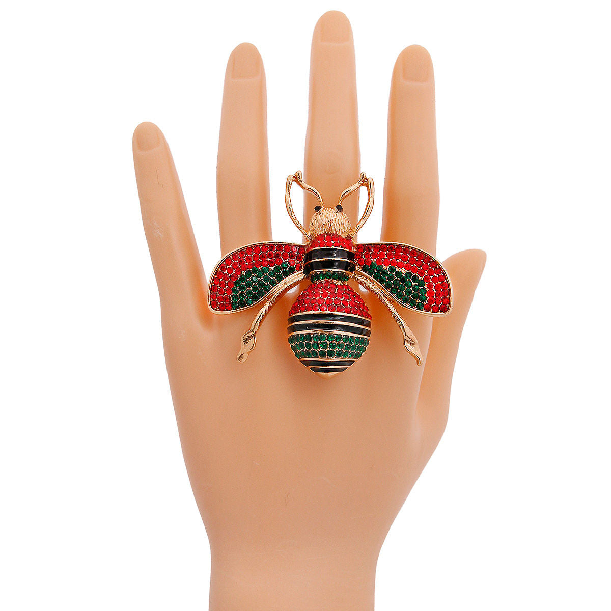 Buzzworthy Bling: Rhinestone Bee Stretch Ring