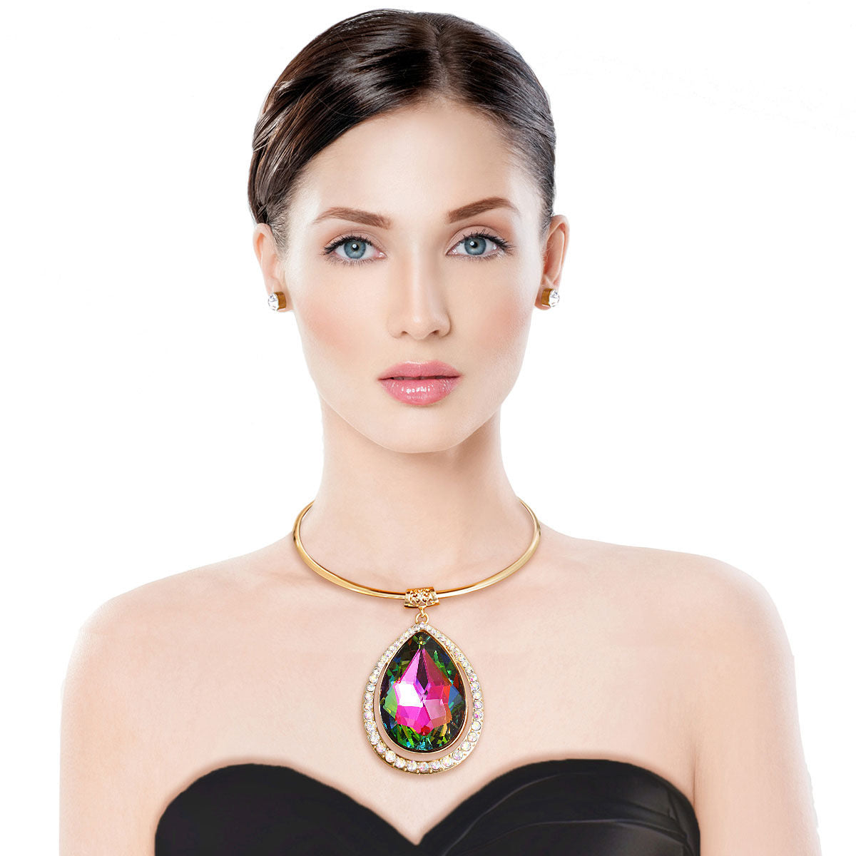 Halo Multi Teardrop Gold Choker