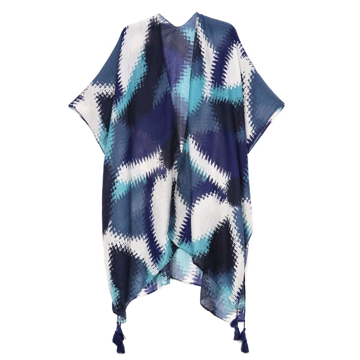 Blue Geometric Mosaic Kimono