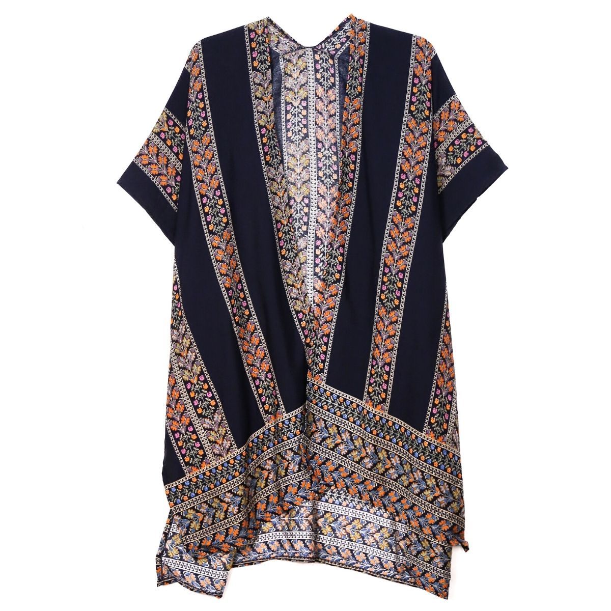 Navy Turkish Print Kimono