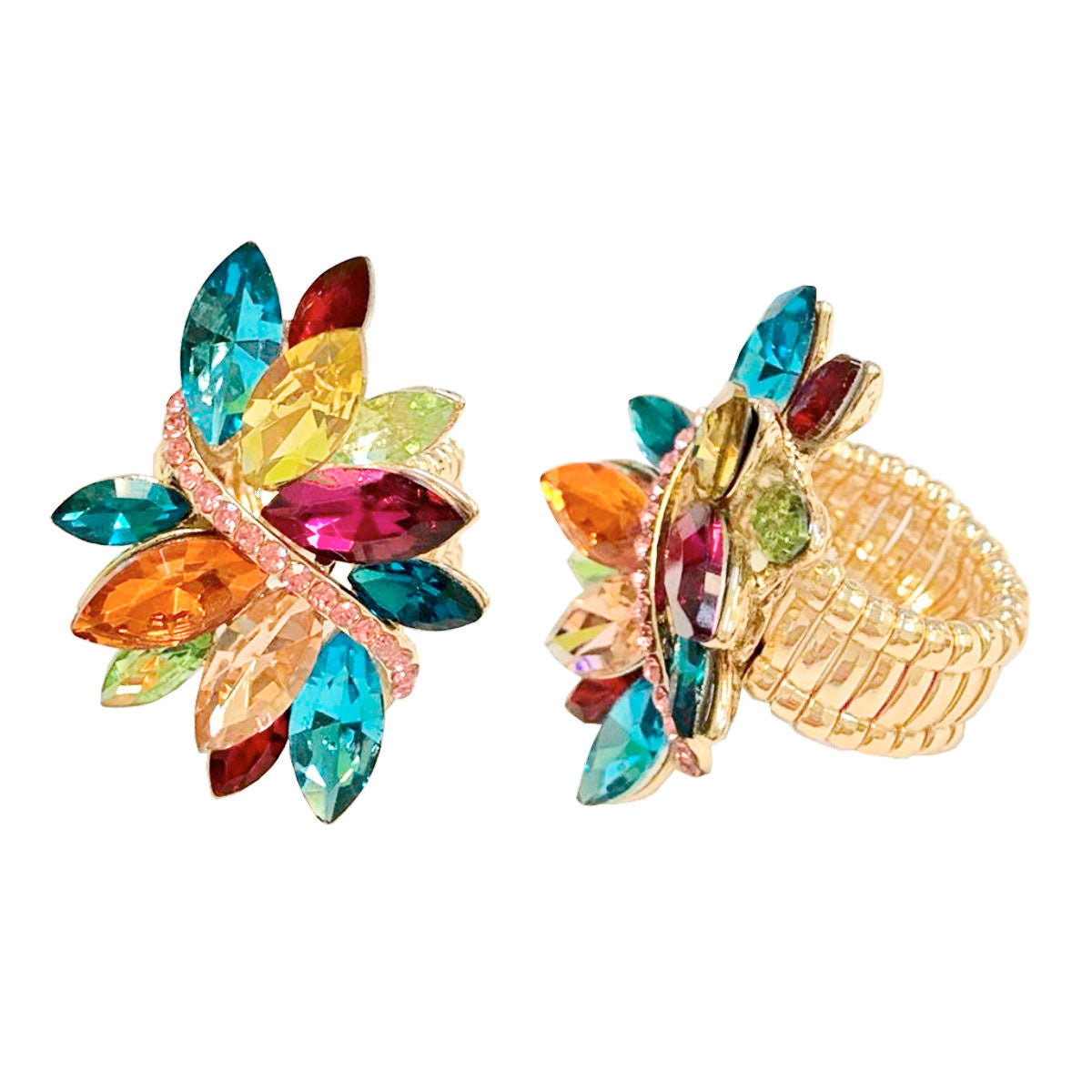 Multi Color Marquise Crystal Ring