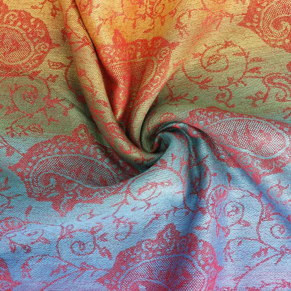 Pashmina Rainbow Red Paisley Scarf for Women